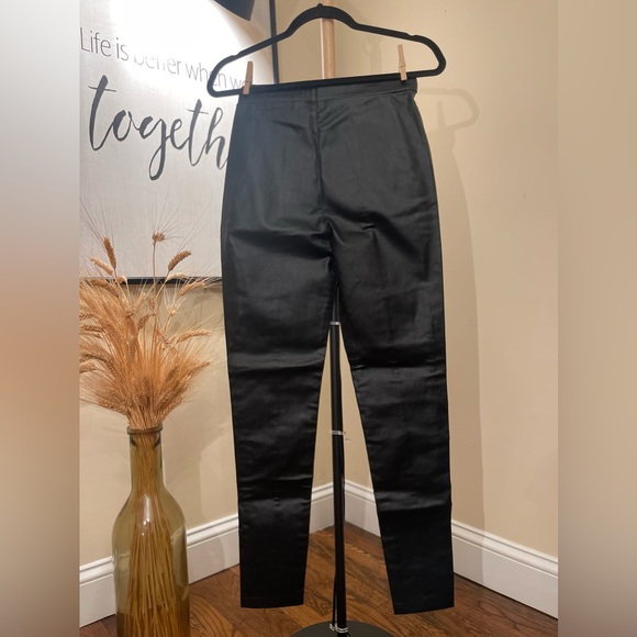 Shein High Stretch Cropped Leather Look Leather Skinny Jeans - Picture 7 of 9